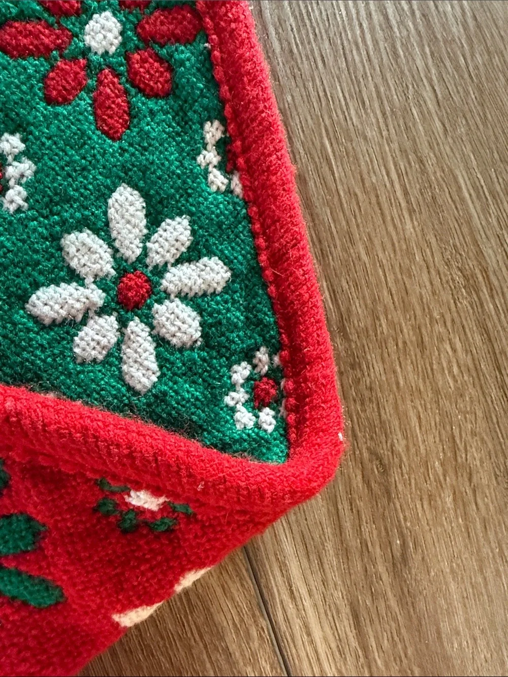 Rare Vintage Reversible wool tree skirt